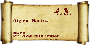 Aigner Marica névjegykártya